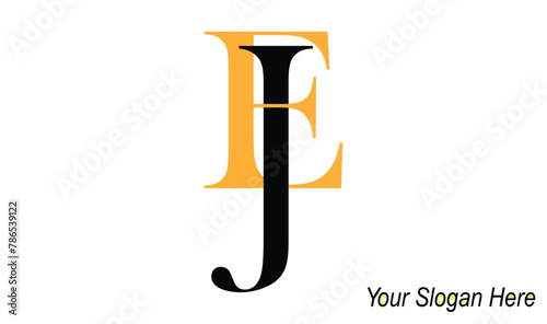 Initial letter EJ, JE, E, J uppercase modern logo design template elements. black letter Isolated on white background. can be used for business, consulting group company. photo