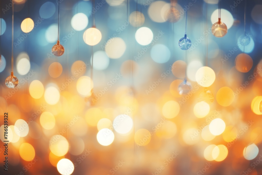 golden abstract glitter bokeh over blue background golden abstract glitter bokeh over blue background