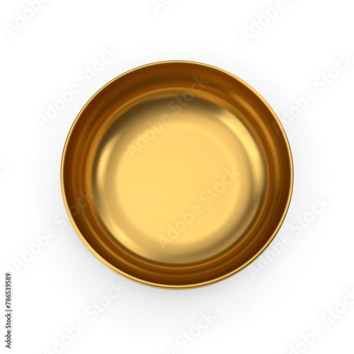 Elegant Gold Bowl Top View 3D Model PNG - Perfect for Luxury Home Decor and High-End Interior Design Projects