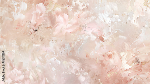 A romantic oil paint background adorned with soft, delicate brushstrokes in shades of blush pink ivory and champagne gold.