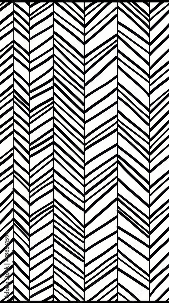 Patterns: A coloring book page with a chevron pattern, showcasing bold zigzag lines