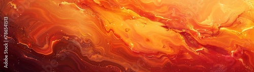 Warm Swirling Abstract of Orange and Red Hues Resembling Liquid Fire