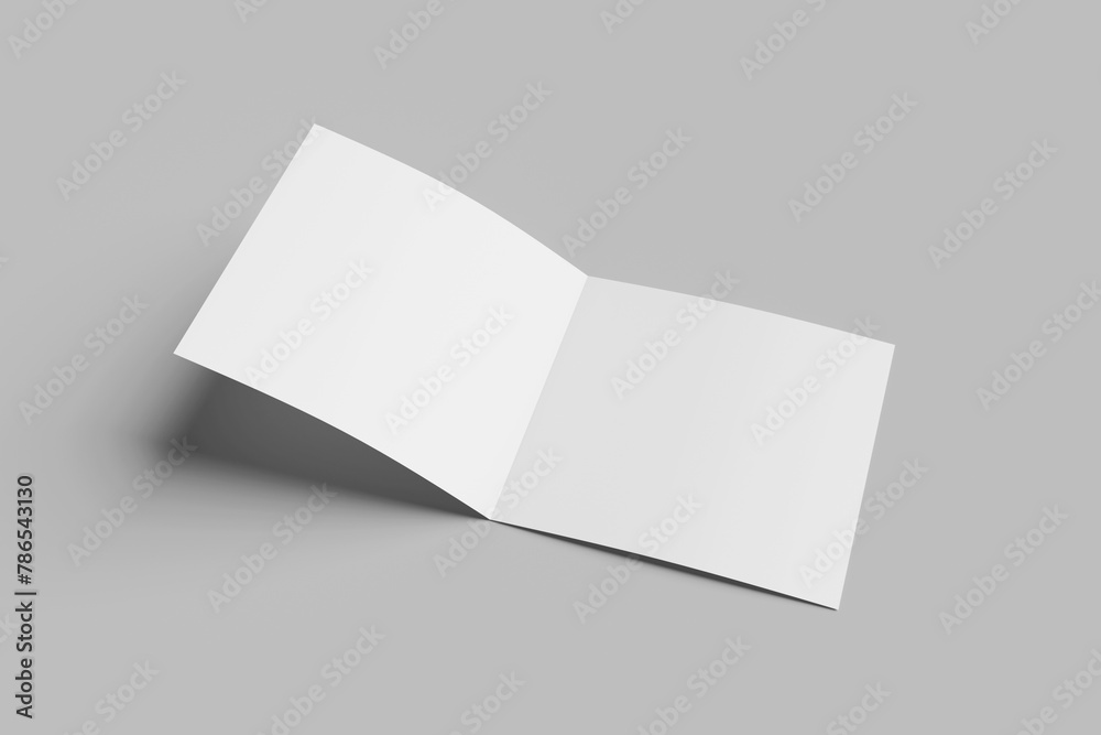 Blank bi-fold square brochure for mockup Blank bi-fold square brochure for mockup