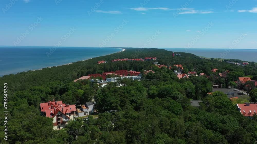 Beautiful Landscape Forest Krynica Morska Krajobraz Las Morze Aerial View Poland Beautiful Landscape Forest Krynica Morska Krajobraz Las Morze Aerial View Poland