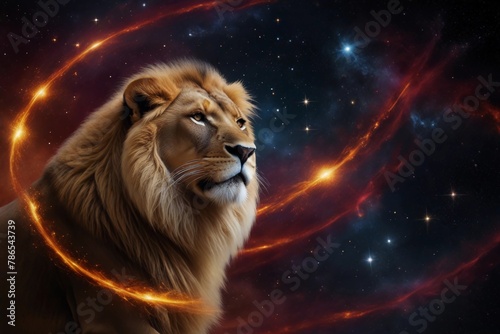  Majestic Leo commands cosmic energy  igniting stars with passion. Celestial power unleashed.  A Digital Artwork ar 3 2.
