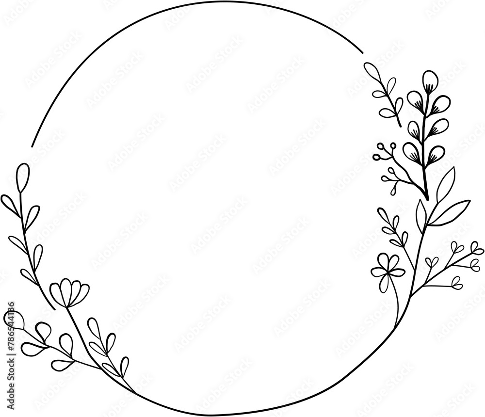 Wreath of floral and flower illustration Wreath of floral and flower illustration