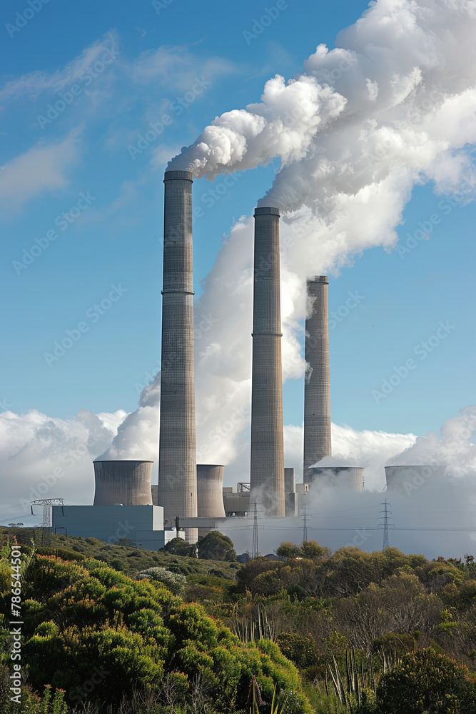 Emissions from a coal fired power station Emissions from a coal fired power station
