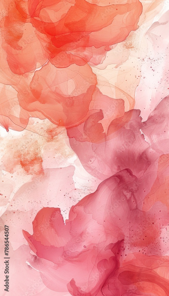 Abstract watercolor scene in nursery book style, featuring potions of silence brewing in a dreamy, airy atmosphere. Minimalist tapestry in salmon pink and soft peach hues