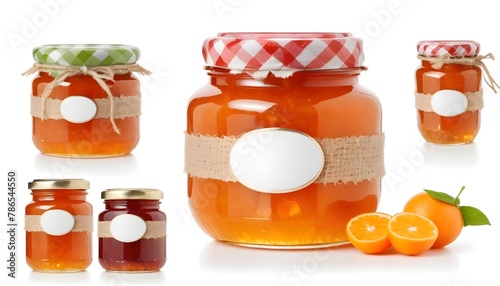 Marmalade jam jar isolated on white background