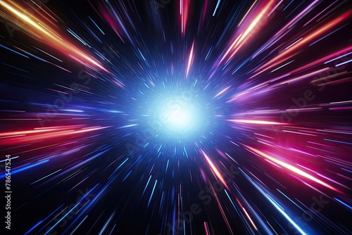 Warp Speed Journey Through the Multiverse futuristic background.
