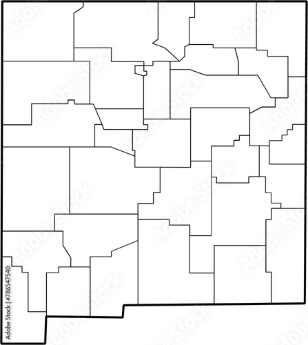 outline drawing of new mexico state map. photo