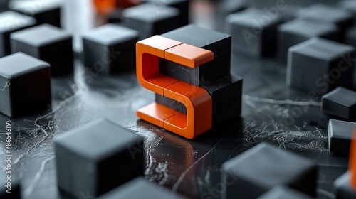 A 3D cube logo template with a letter S for a company photo