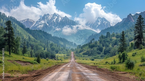 a road leads into the mountains
