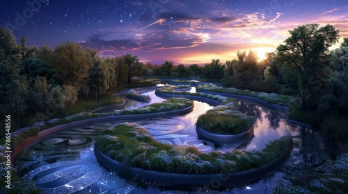 Mystical Infinity River and Numerical Constellations Landscape