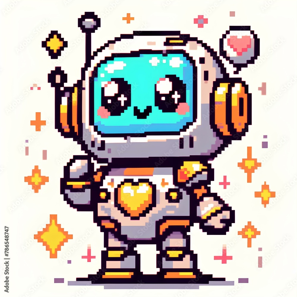 pixel art of a robot pixel art of a robot
