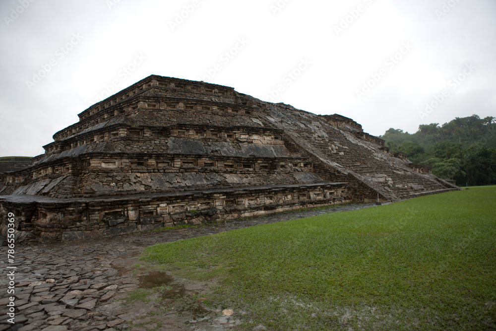 Mexico El Tajin view on a cloudy winter day Mexico El Tajin view on a cloudy winter day