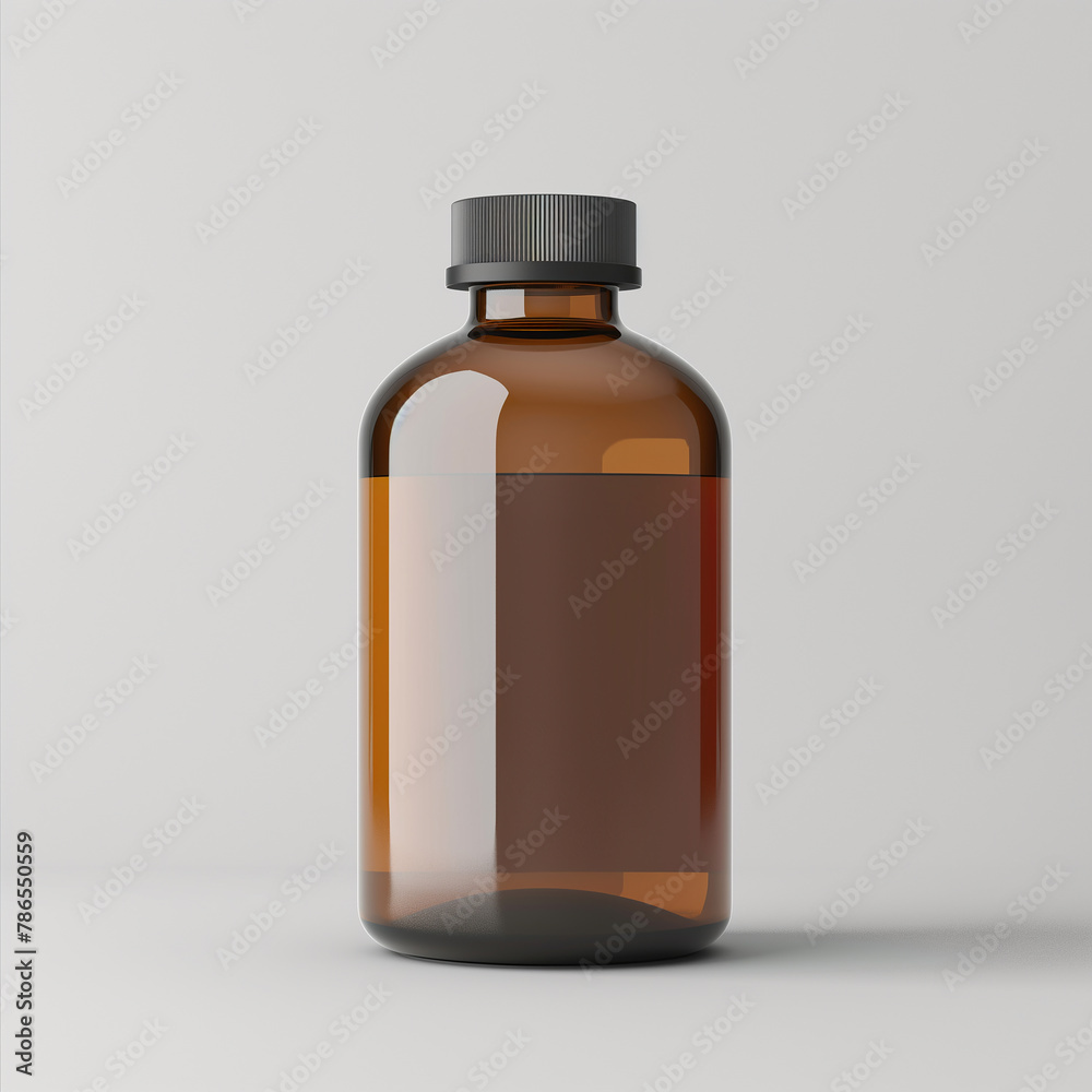 medicine bottle and glass medicine bottle and glass