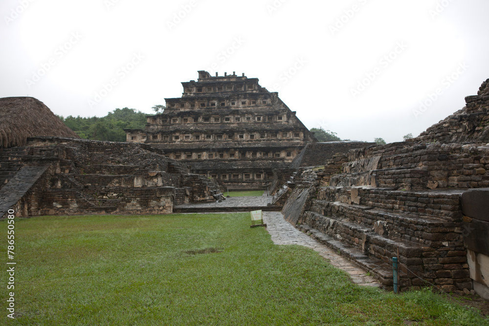 Mexico El Tajin view on a cloudy winter day Mexico El Tajin view on a cloudy winter day