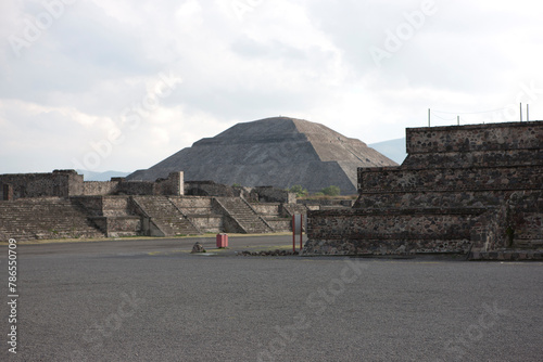 Mexico Teotihuacan view on a normal winter day