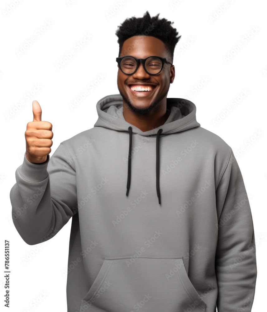 PNG Black man wear glasses and grey hoodie hold clipboard sweatshirt portrait smile PNG Black man wear glasses and grey hoodie hold clipboard sweatshirt portrait smile