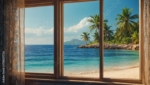 Window with sea view vacation design © tanya78