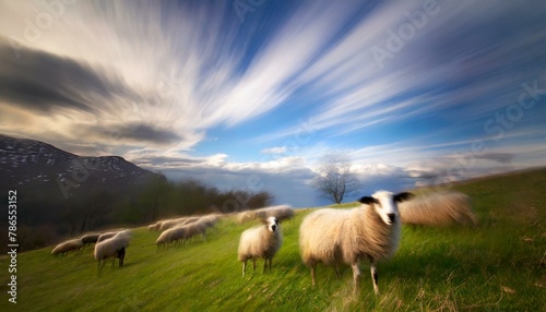 sheep on a hill