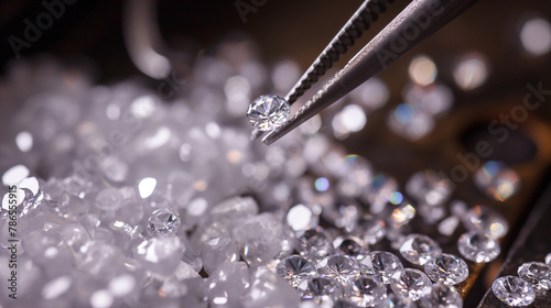 Pinzette hält Diamant - Tweezers hold diamond