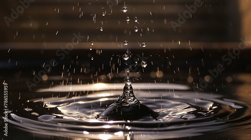 Capture the moment of impact as a water droplet splashes 