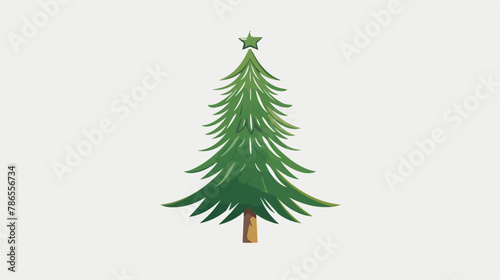 Christmas tree vector flat winter Flat vector