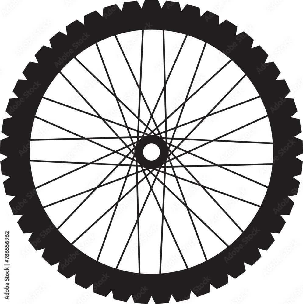 Man Powered Vehicle Wheels: Vector of a Bicycle Wheel