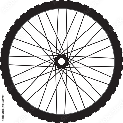 Man Powered Vehicle Wheels: Vector of a Bicycle Wheel