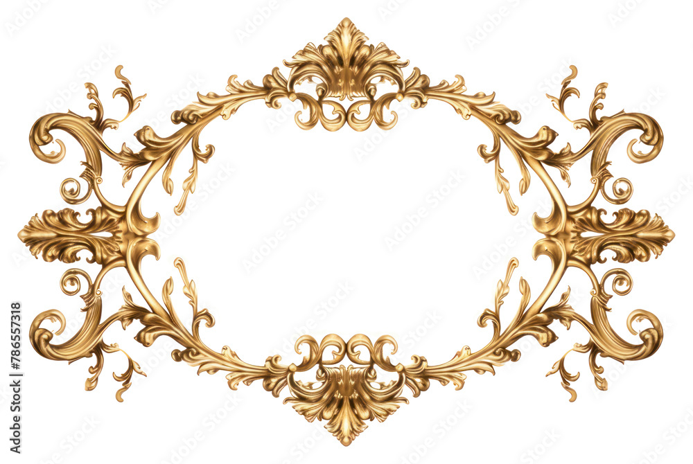 PNG Ornament frame pattern gold white background