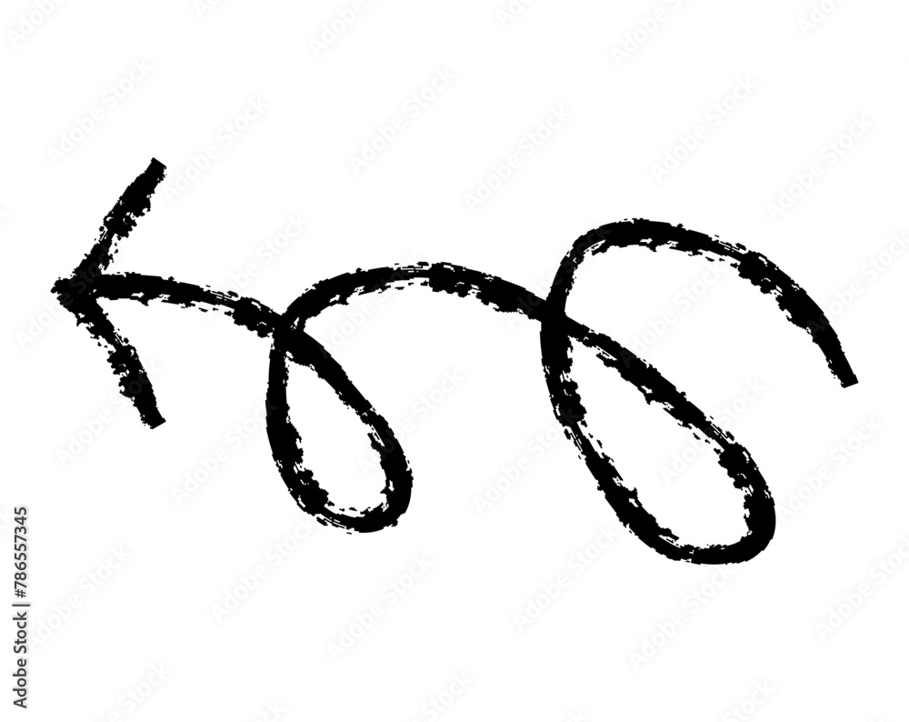 Hand drawn simple arrow drawn with wax crayon, chalk or charcoal. Uneven dry texture for underlining highlighting. Pencil drawn lines, strikethrough, grungy vector isolated on white Hand drawn simple arrow drawn with wax crayon, chalk or charcoal. Uneven dry texture for underlining highlighting. Pencil drawn lines, strikethrough, grungy vector isolated on white