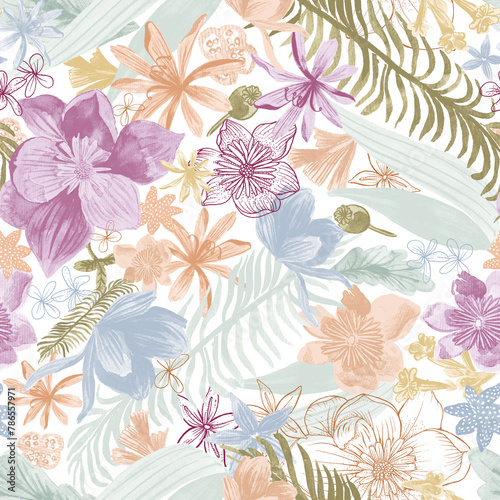 Blooming bliss Floral fantasies Textile pattern