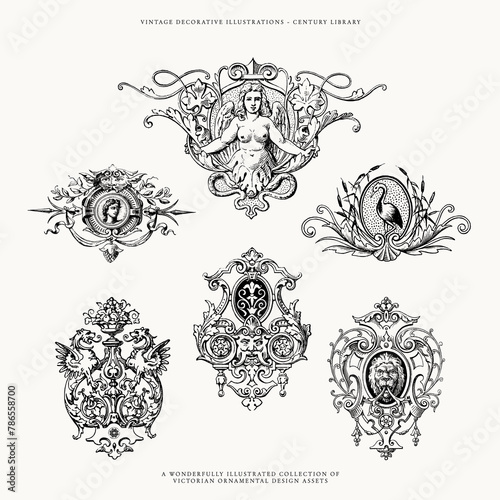 Isolated Victorian Decorative Design Assets