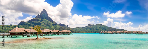 Bora Bora Island  French Polynesia. Travel  lifestyle  freedom and luxury concept.
