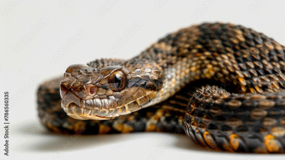 Fototapeta premium Close Up of Snake on White Background