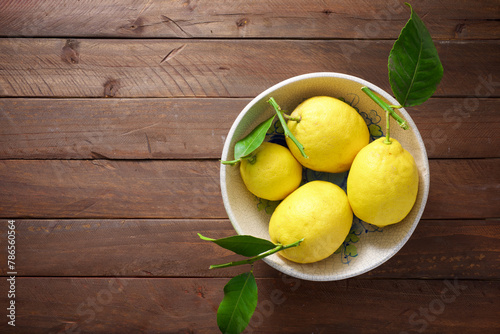 Lemons in a ceramic bowl