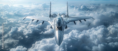 Jet fighter dominates the sky, ready for strategic operation