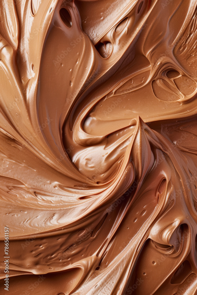 Rich Brown Chocolate Ice Cream Close-Up Rich Brown Chocolate Ice Cream Close-Up