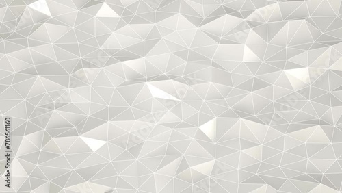 Moving and wavy low poly triangular face white background - 3D Render