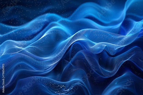 Futuristic blue wave pattern, dynamic presentation cover
