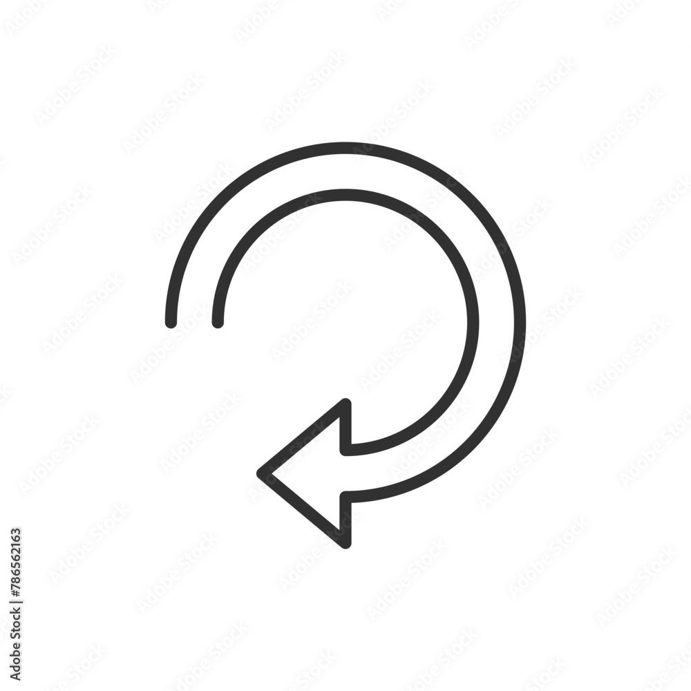 Arrow around, linear icon. Line with editable stroke Arrow around, linear icon. Line with editable stroke