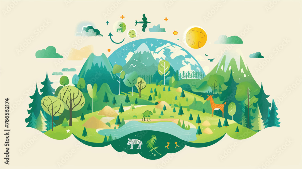 green earth vector Illustration background ,Generative AI