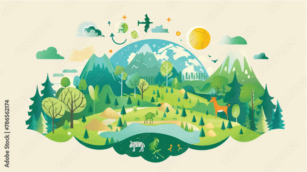 Fototapeta premium green earth vector Illustration background ,Generative AI