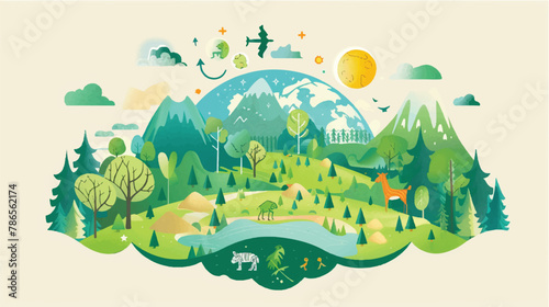 green earth vector Illustration background ,Generative AI
