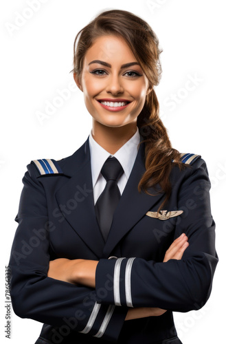 PNG  Female pilot portrait adult white background © Rawpixel.com