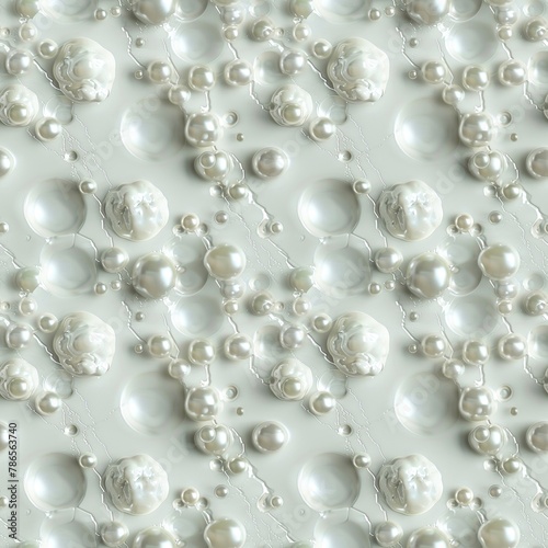 Elegant white background with pearls. Seamless background.
