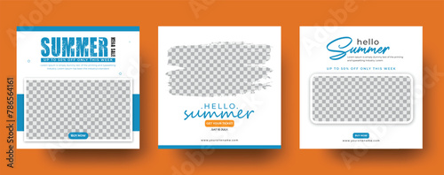 Summer sale social media post template, or summer  web banner template vector, enjoy your summer social media post 