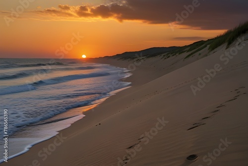 beautiful sunset in beach  beach with sunset
